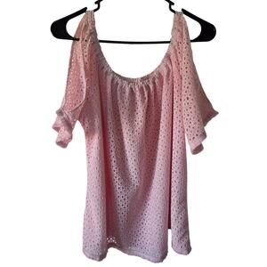 Lilly Pulitzer Oversized Small Cold Should Blush Pink Cut Out Blouse Top